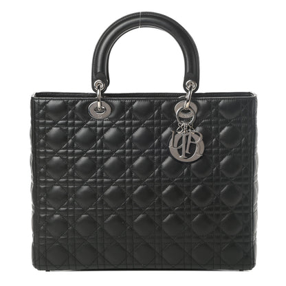 Christian Dior Lambskin Cannage Large Lady Dior Black 1 of 14