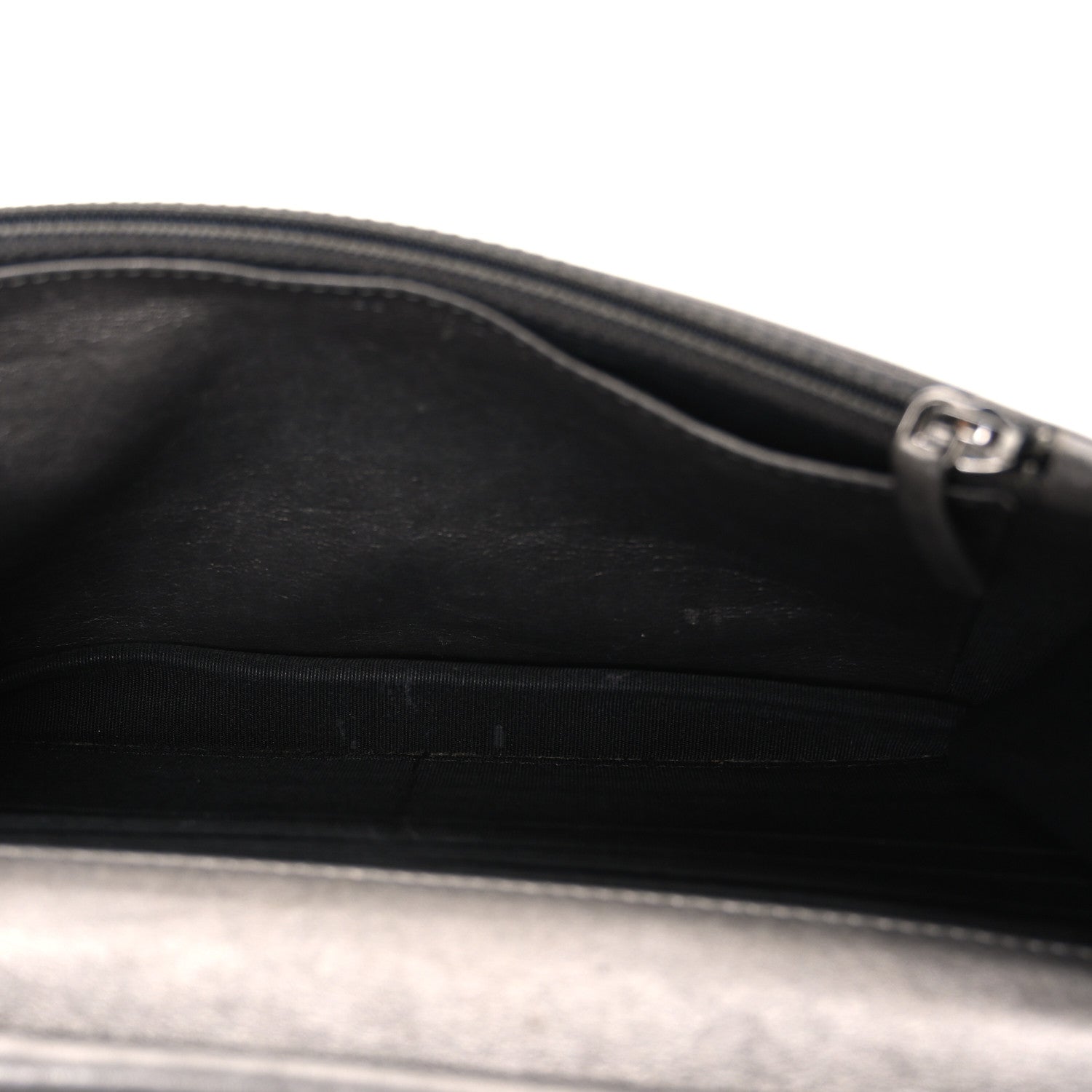 Chanel Metallic Caviar Timeless CC Wallet On Chain WOC Grey 5 of 12