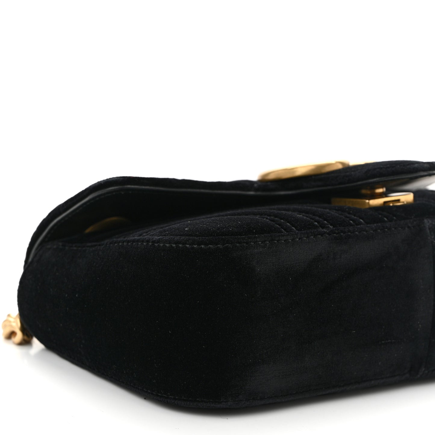 Velvet Matelasse Mini GG Marmont Shoulder Bag Black