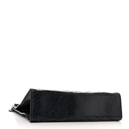 Saint Laurent Crinkled Calfskin Matelasse Monogram Niki Shoulder Bag Deep Marine 4 of 10