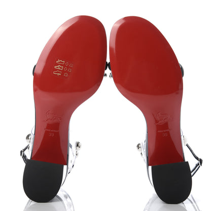 Christian Louboutin Calfskin PVC Corinne 55 Sandals 39 Black 5 of 9