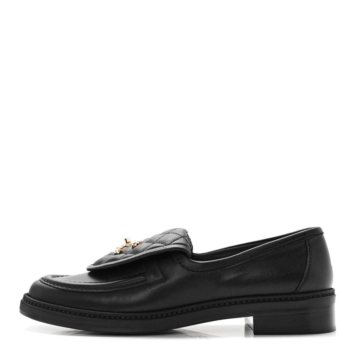Lambskin Quilted CC Turnlock Loafers 39 Black