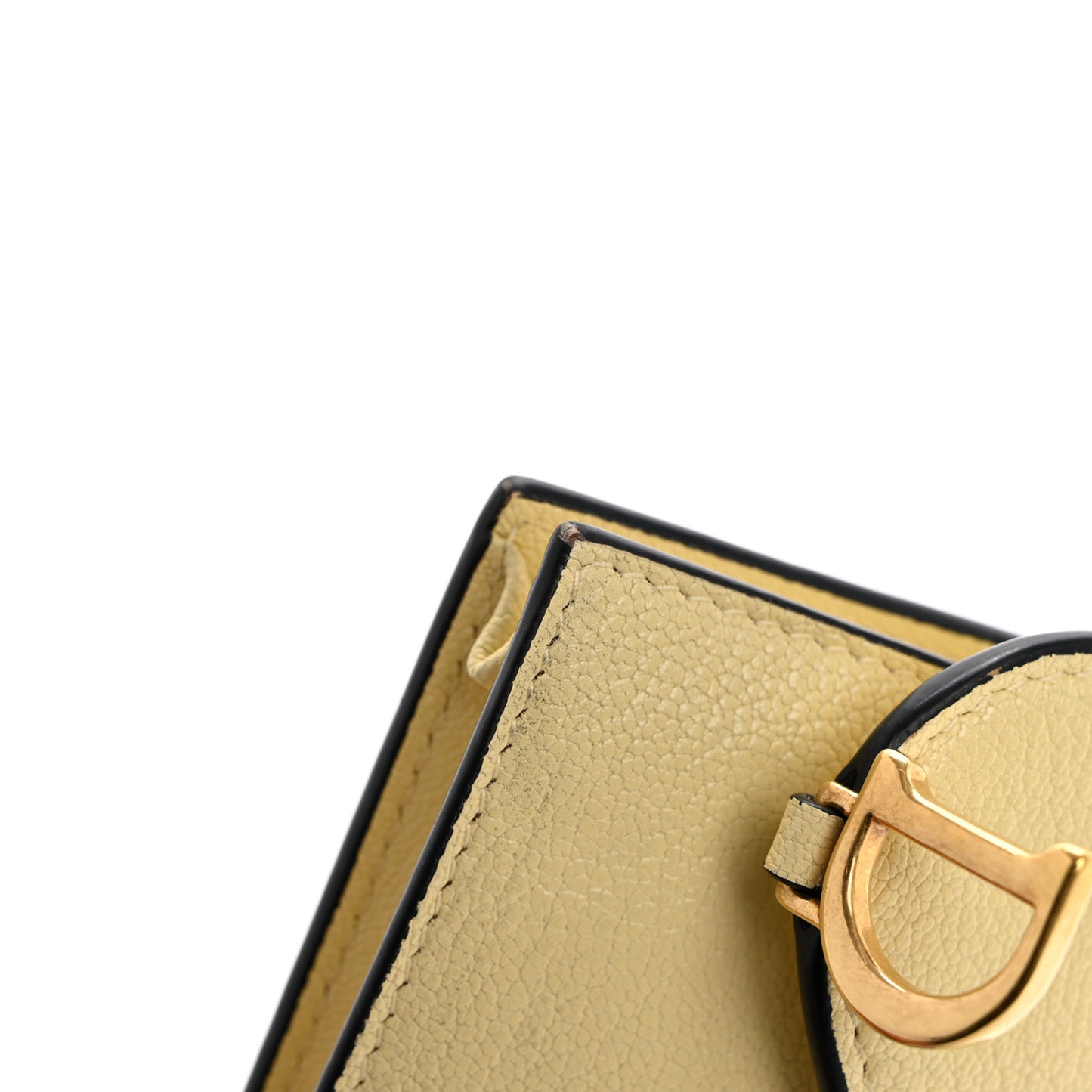Goatskin Saddle Card Holder Pastel Yellow