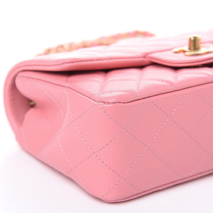 Chanel Lambskin Quilted Mini Rectangular Flap Pink 8 of 11