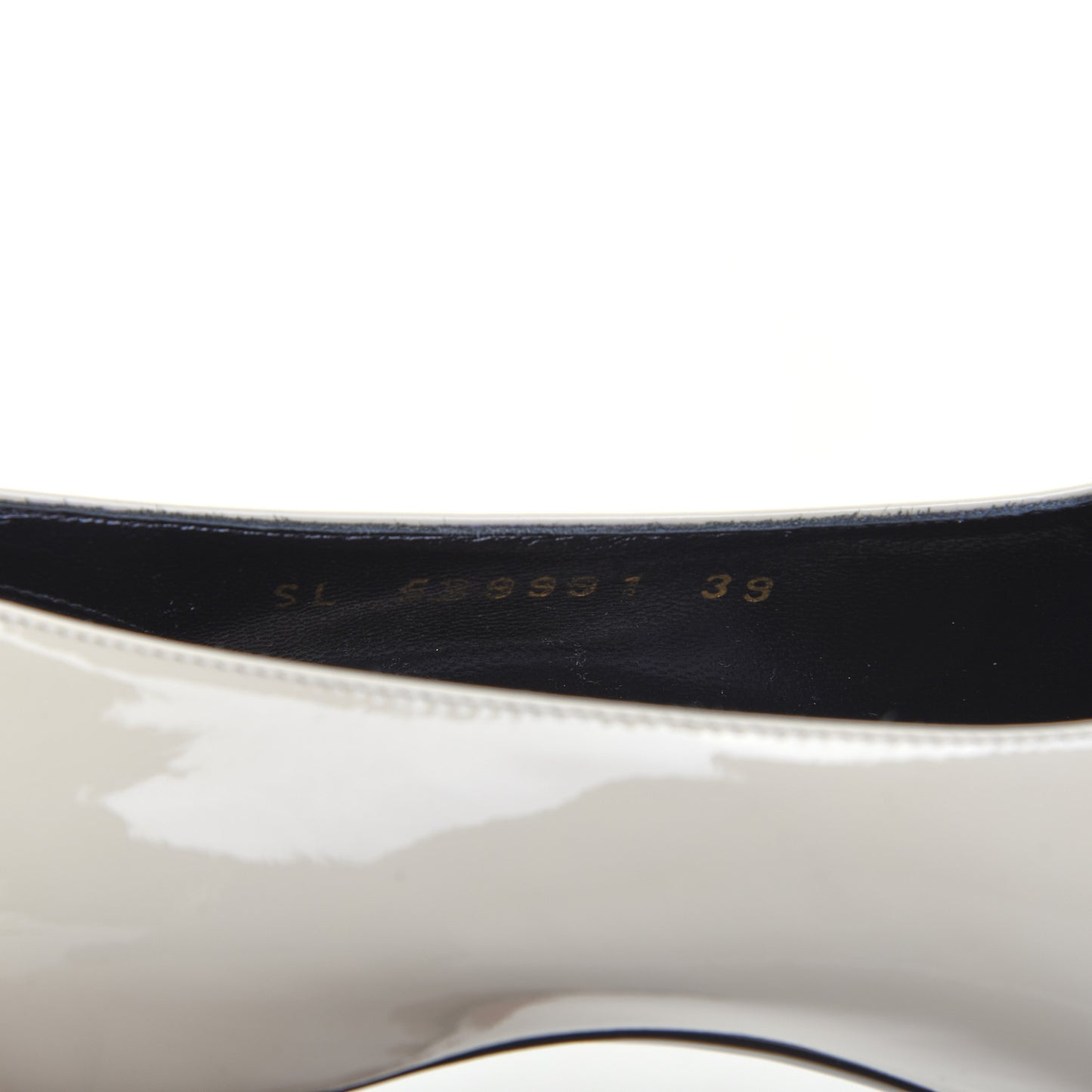 Patent Calfskin Teddy High Vamp 105 Pumps 39 White