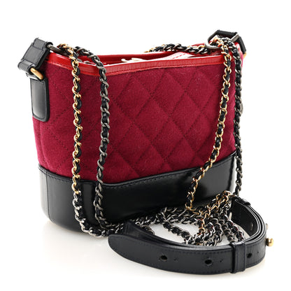 Chanel Wool Calfskin Quilted Small Gabrielle Hobo Red 3 of 10