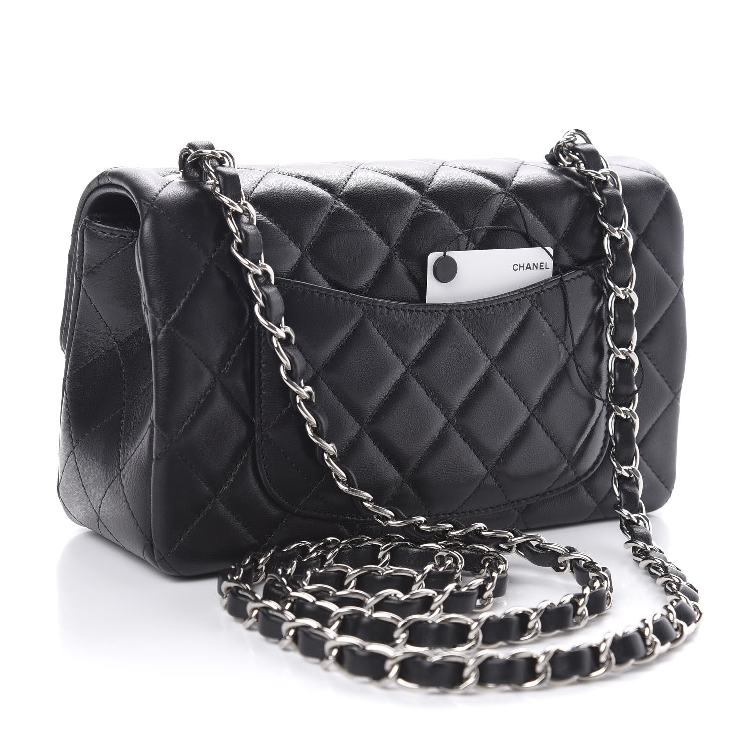 Chanel Lambskin Quilted Mini Rectangular Flap Black 3 of 11