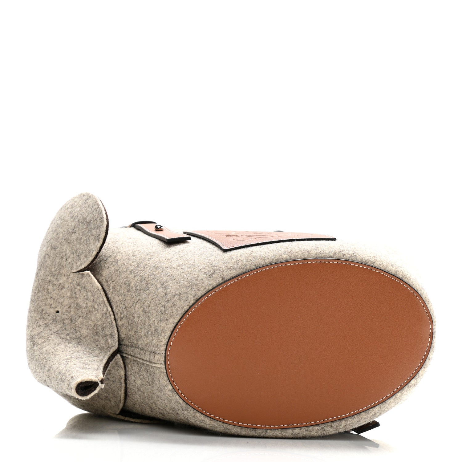 Loewe Felt Calfskin Elephant Basket Tote Beige Brown 4 of 11