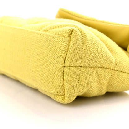 Saint Laurent Canvas Quilted Toy Loulou Puffer Monogram Chain Satchel Jaune Citron 8 of 9