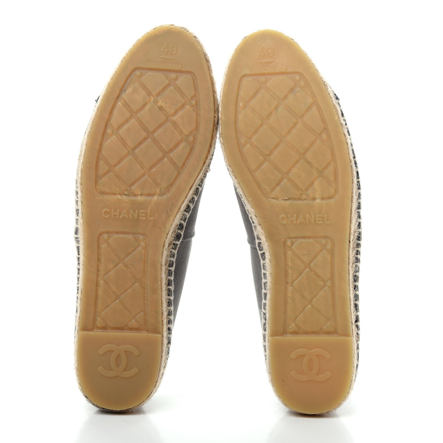 Chanel Canvas Grosgrain CC Espadrilles 40 Grey 6 of 10