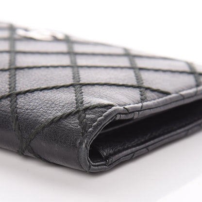 Chanel Calfskin Diamond Stitched Yen Wallet Black 13 of 14