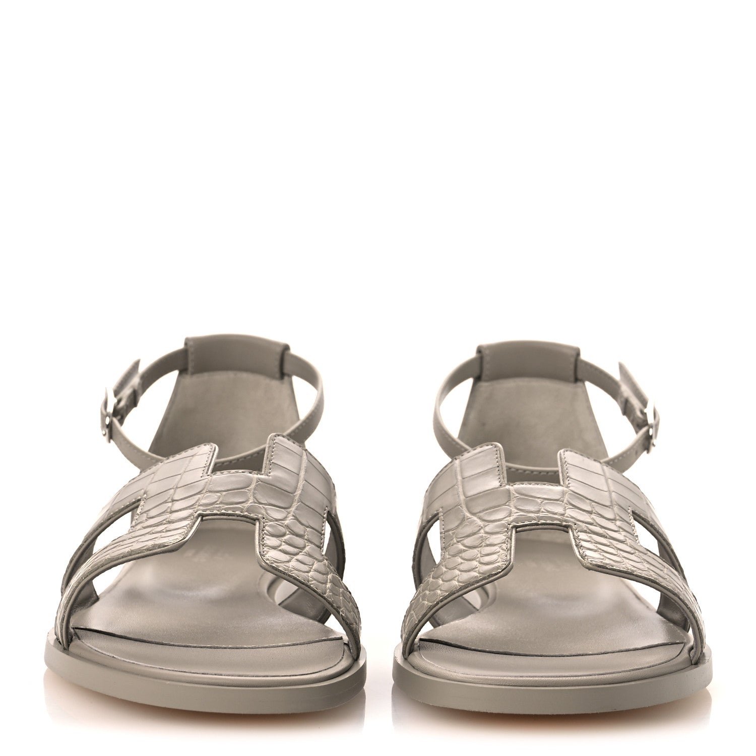 Hermes Matte Alligator Santorini Sandals 37 Beige Nomade 3 of 10