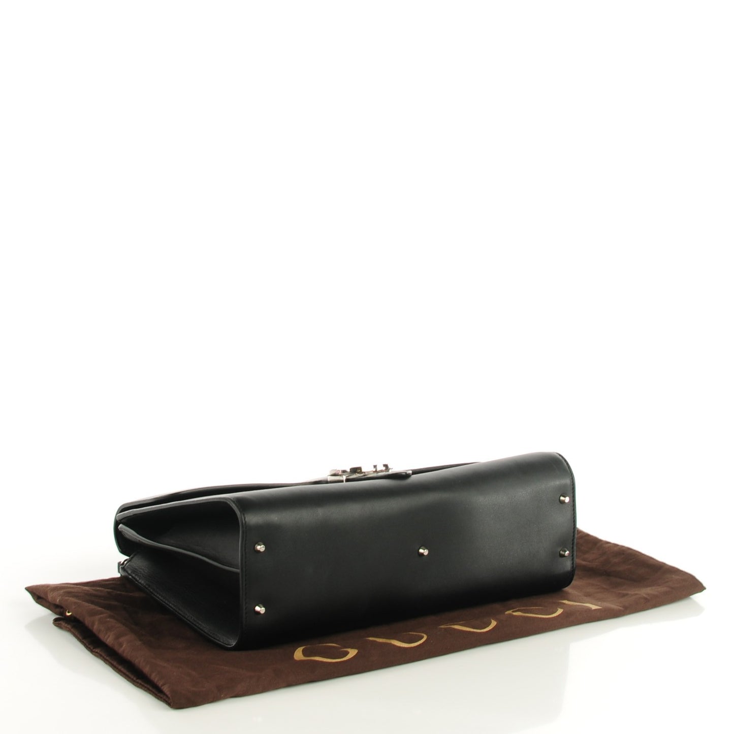Moon Calfskin Medium Interlocking G Shoulder Bag Black