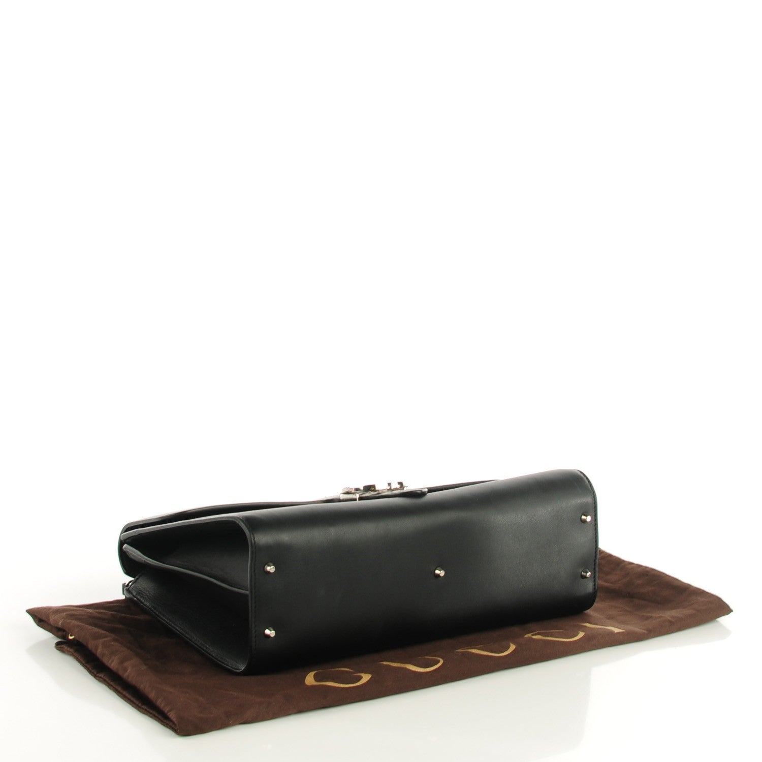Gucci Moon Calfskin Medium Interlocking G Shoulder Bag Black 4 of 7