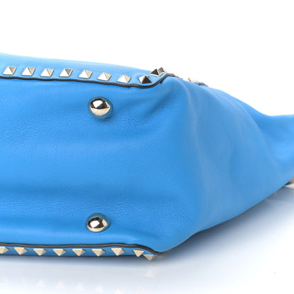 Valentino Garavani Vitello Medium Rockstud Tote Blue Fluo 8 of 8
