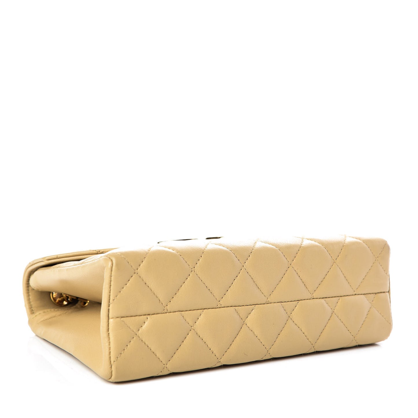 Lambskin Quilted Envelope Flap Beige