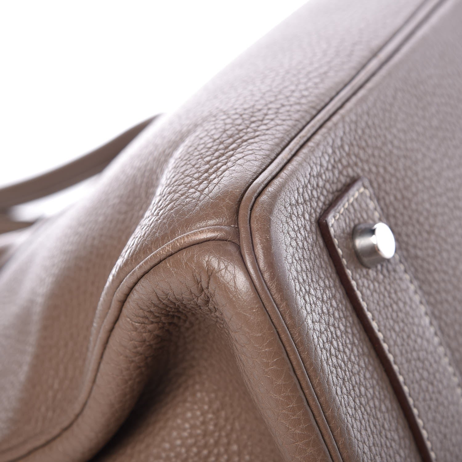 Hermes Taurillon Clemence JPG Shoulder Birkin II 42 Etoupe 36 of 37