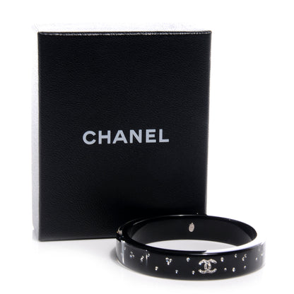 Chanel Resin Crystal CC Bangle Black 6 of 6
