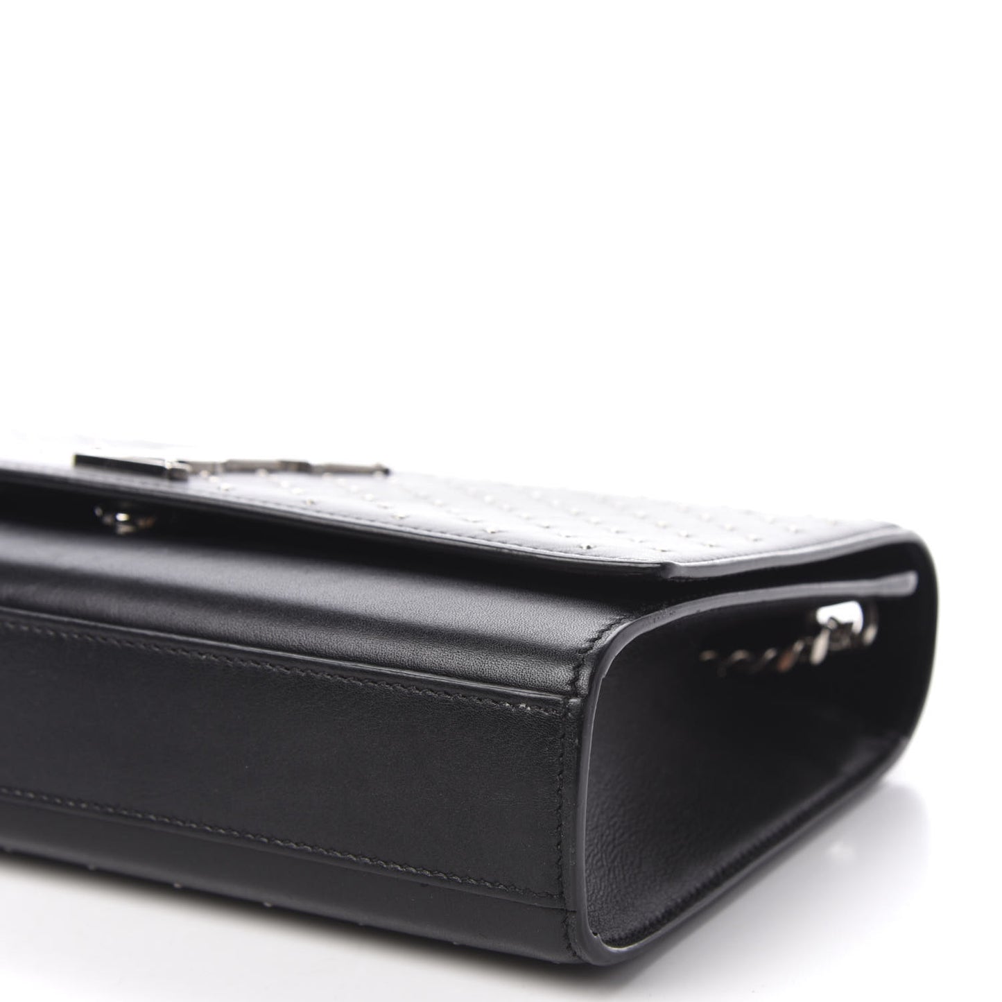 Calfskin Studded Medium Monogram Satchel Black