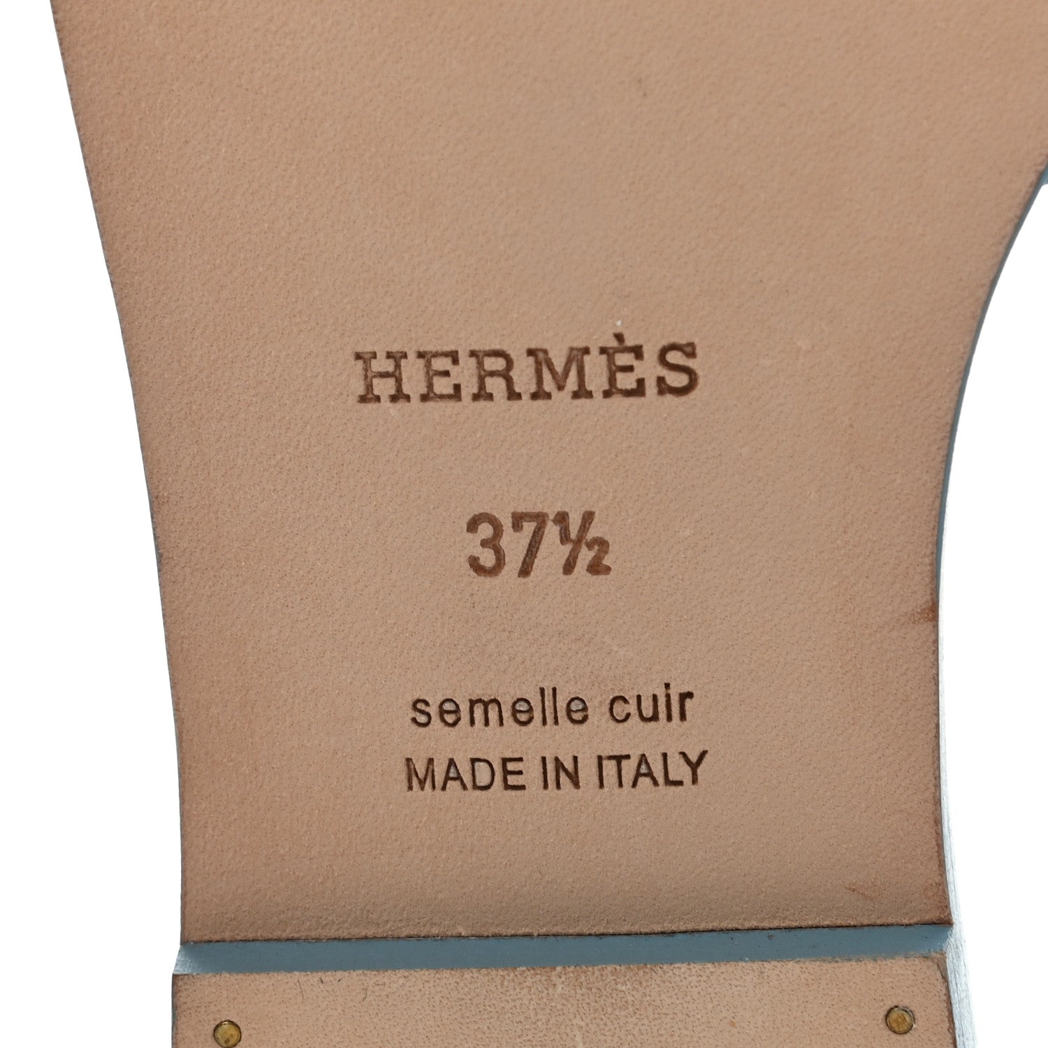 Hermes Calfskin Oran Sandals 37.5 Bleu Dorset 9 of 10