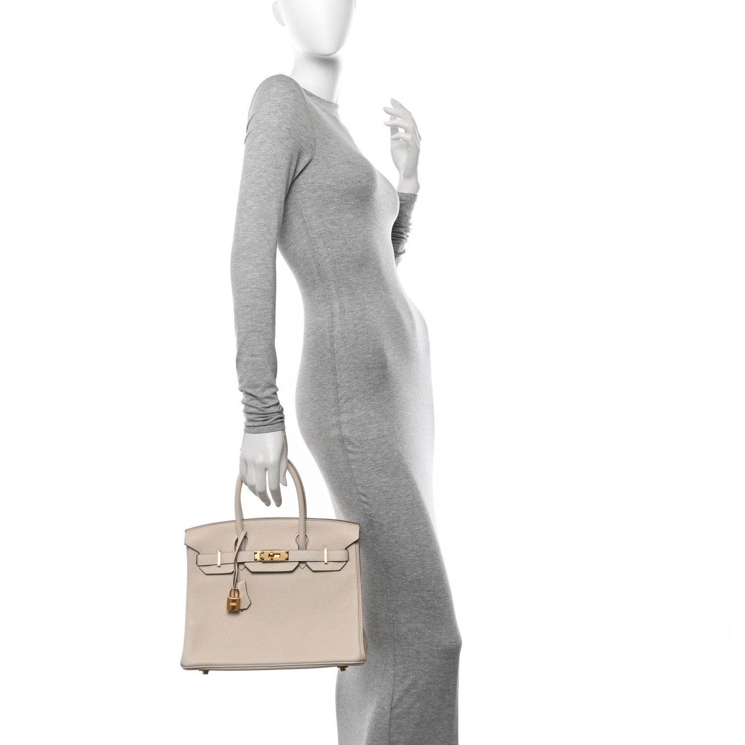 Hermes Taurillon Clemence Birkin 30 Craie 2 of 11