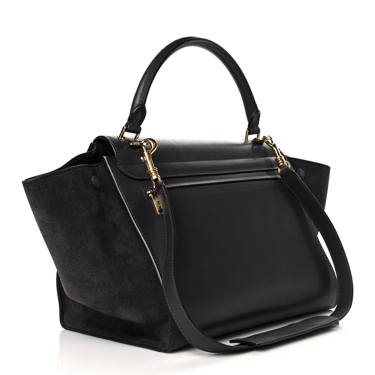 Smooth Calfskin Suede Small Trapeze Grey