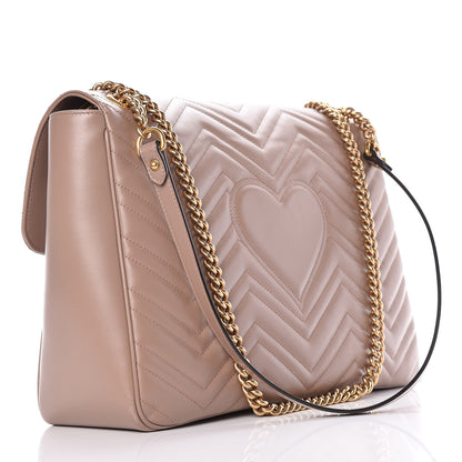 Gucci Calfskin Matelasse Large GG Marmont Shoulder Bag Porcelain Rose 2 of 7