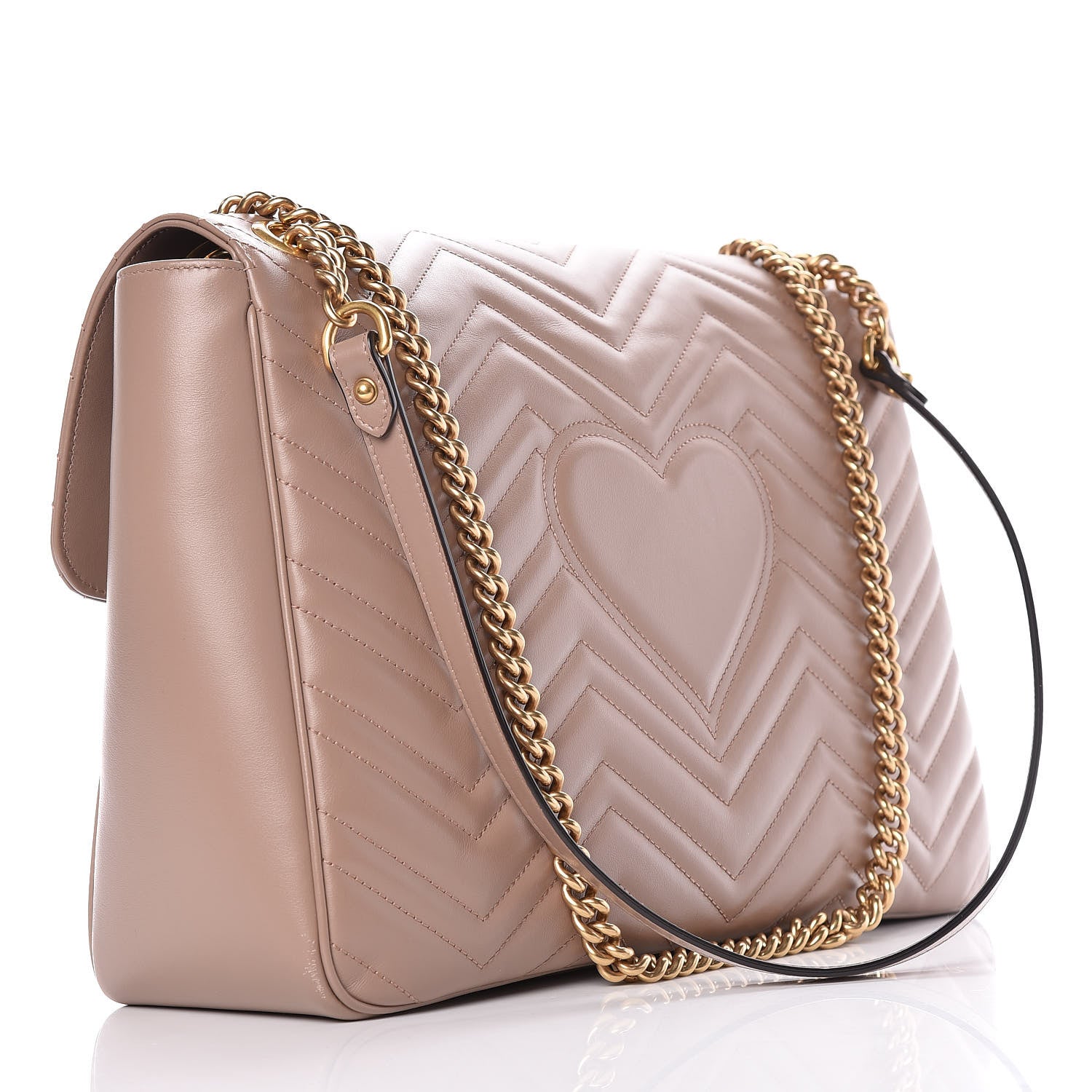 Gucci Calfskin Matelasse Large GG Marmont Shoulder Bag Porcelain Rose 3 of 10