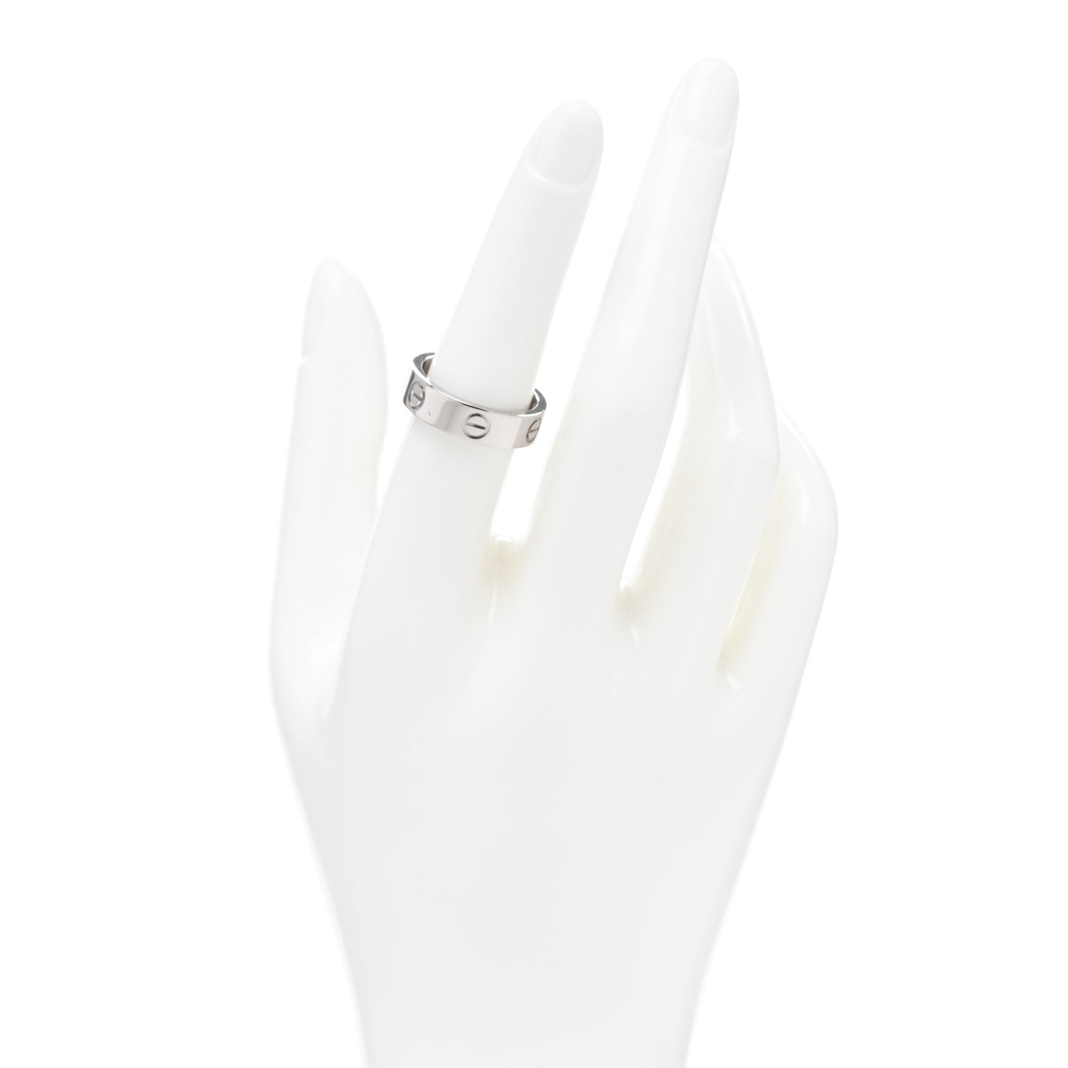 Cartier 18K White Gold 5.5mm LOVE Ring 54 6.75 2 of 5