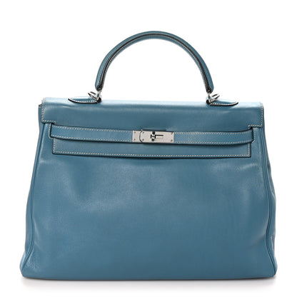 Hermes Swift Kelly Retourne 35 Blue Jean 1 of 12