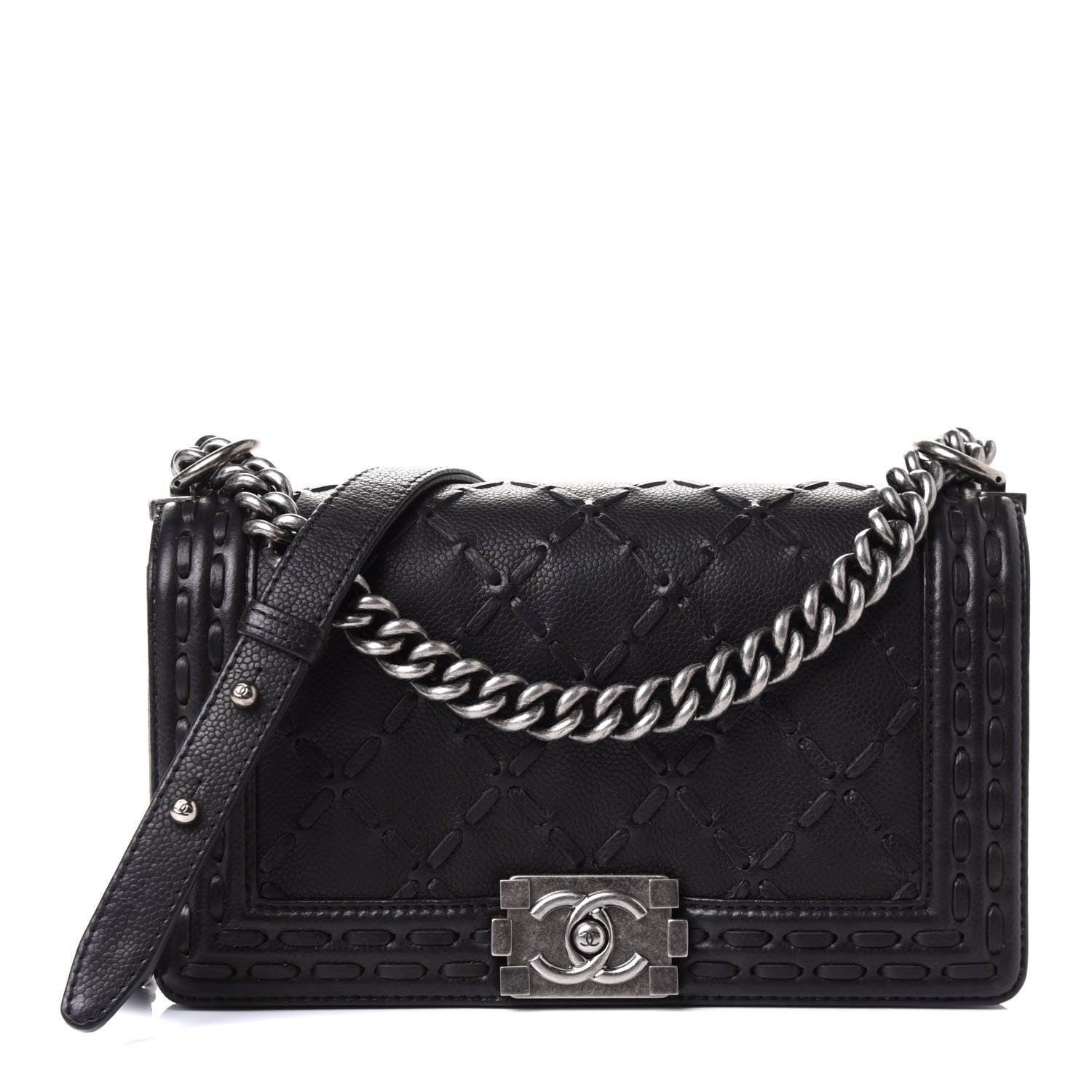 Chanel Caviar Stitched Medium Boy Flap Black 1 of 5
