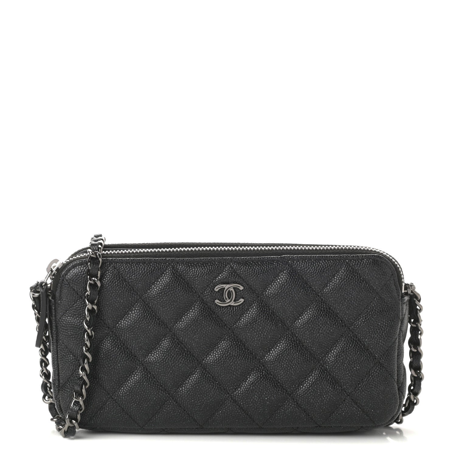 Chanel Iridescent Caviar Quilted Small Clutch With Chain Black 1 of 10