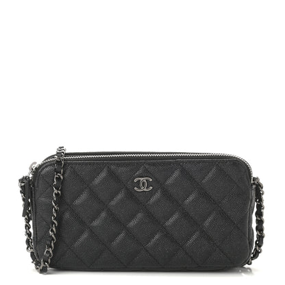 Chanel Iridescent Caviar Quilted Small Clutch With Chain Black 1 of 10