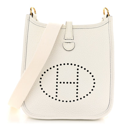 Hermes Taurillon Clemence Amazone Evelyne TPM New White 1 of 11