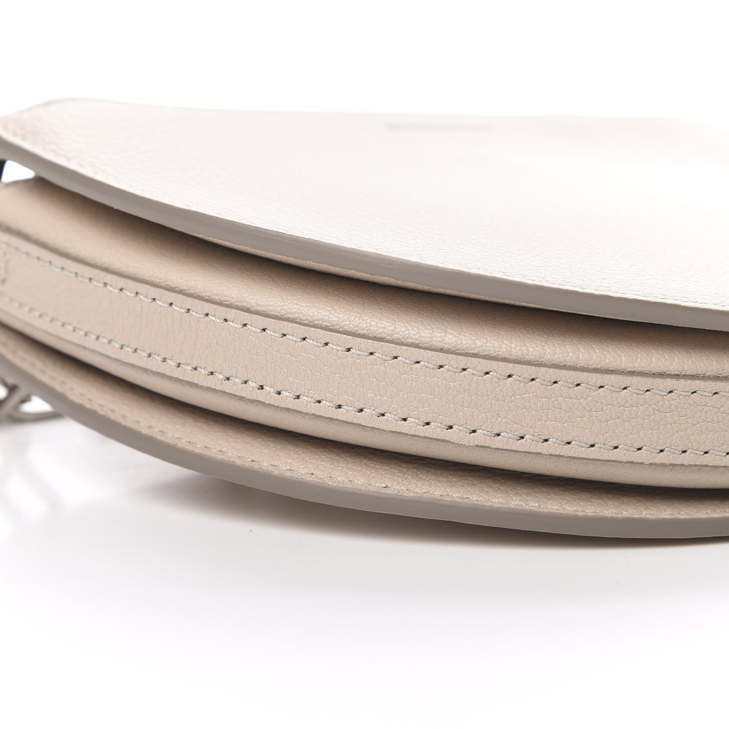 Goatskin Pecan Chain Shoulder Bag Limestone