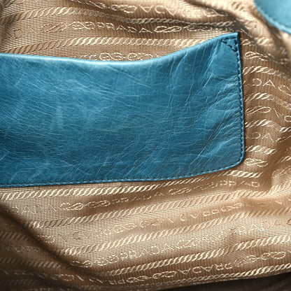 Prada Vitello Shine Shopping Tote Azzurro 10 of 12
