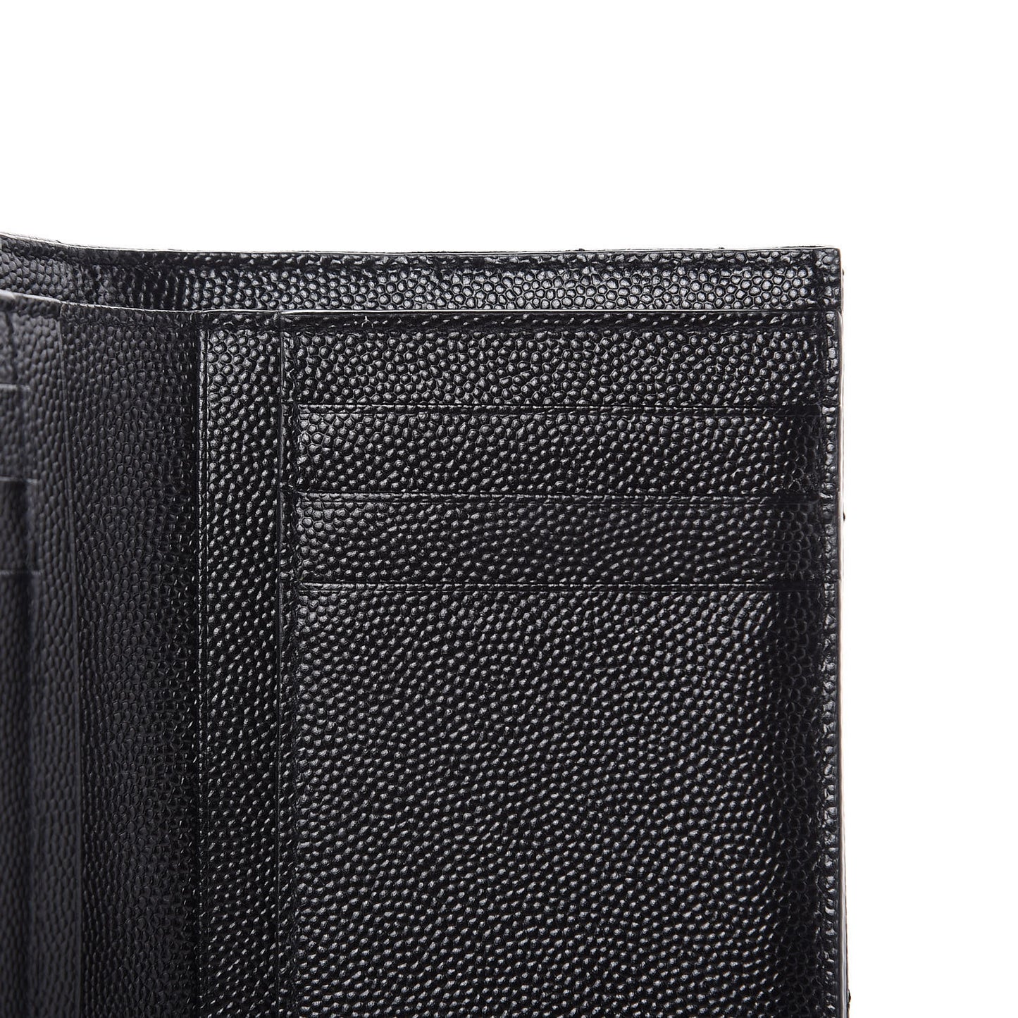 Grain De Poudre Matelasse Chevron Monogram Compact Tri Fold Wallet Black