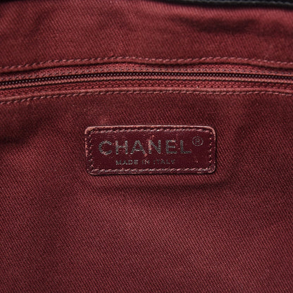 Chanel Glazed Calfskin Quilted Large Duo Color Tote Black 6 of 13