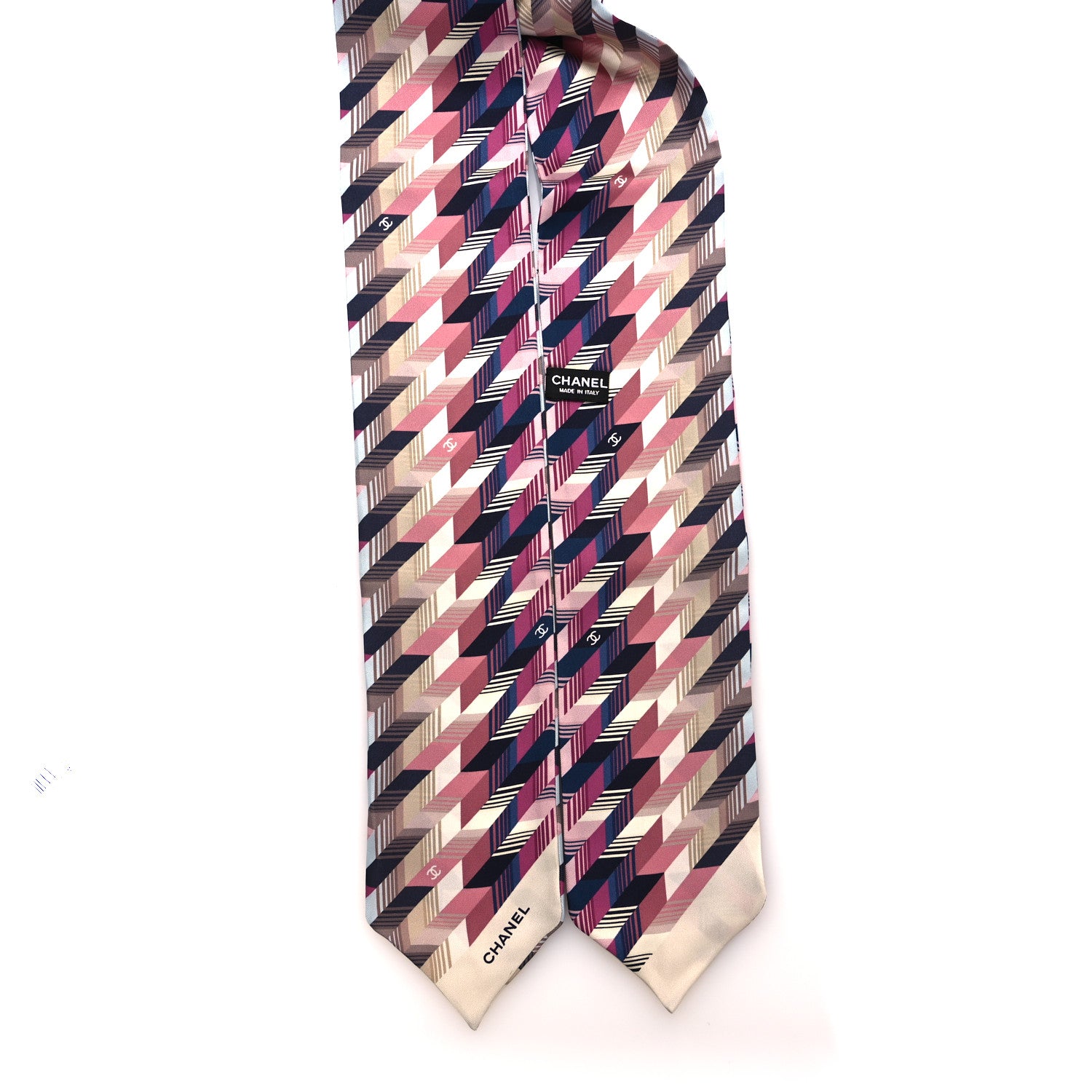 Chanel Silk CC Bandeau Scarf Purple Pink Multicolor 2 of 4