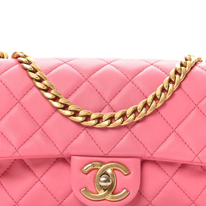 Chanel Lambskin Resin Quilted Mini Rectangular Pearl Samba Flap Pink 8 of 11