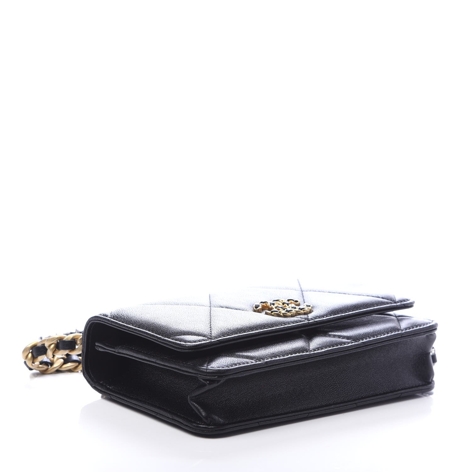 Chanel Lambskin Quilted 19 Wallet On Chain WOC Black 4 of 11