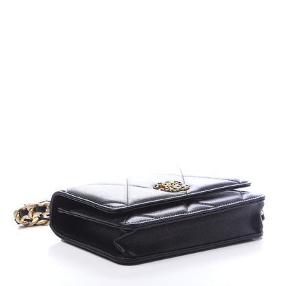 Chanel Lambskin Quilted 19 Wallet On Chain WOC Black 4 of 11