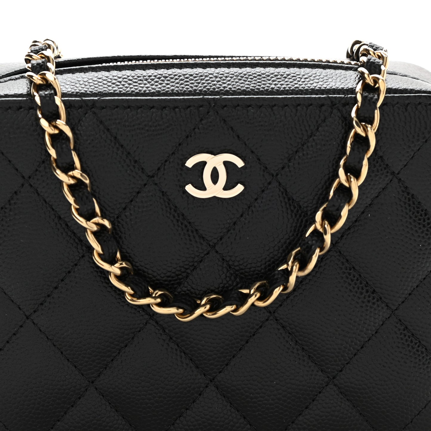 Caviar Quilted Camera Bag Black