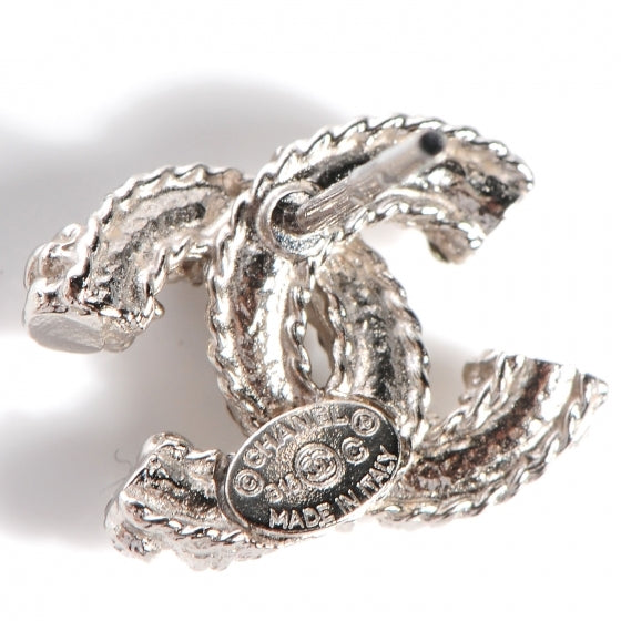 Chanel Crystal CC Earrings Silver 9 of 11