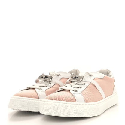 Hermes Calfskin Canvas Day Sneakers 37.5 Framboise White 3 of 8