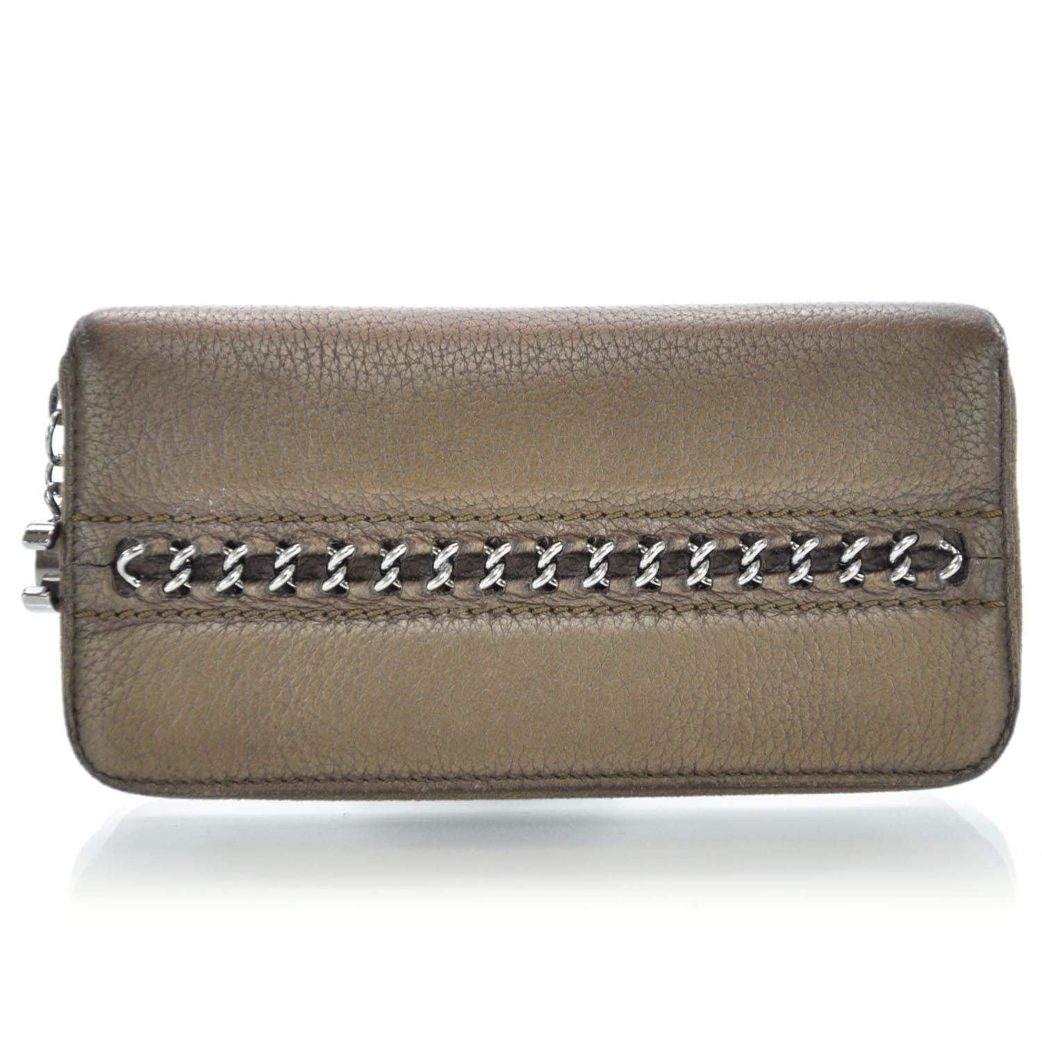 Chanel Leather Luxe Ligne Wallet Bronze 3 of 8