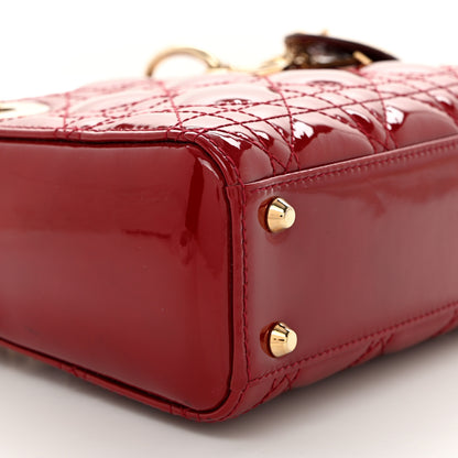 Christian Dior Patent Cannage Mini Lady Dior Red 9 of 10