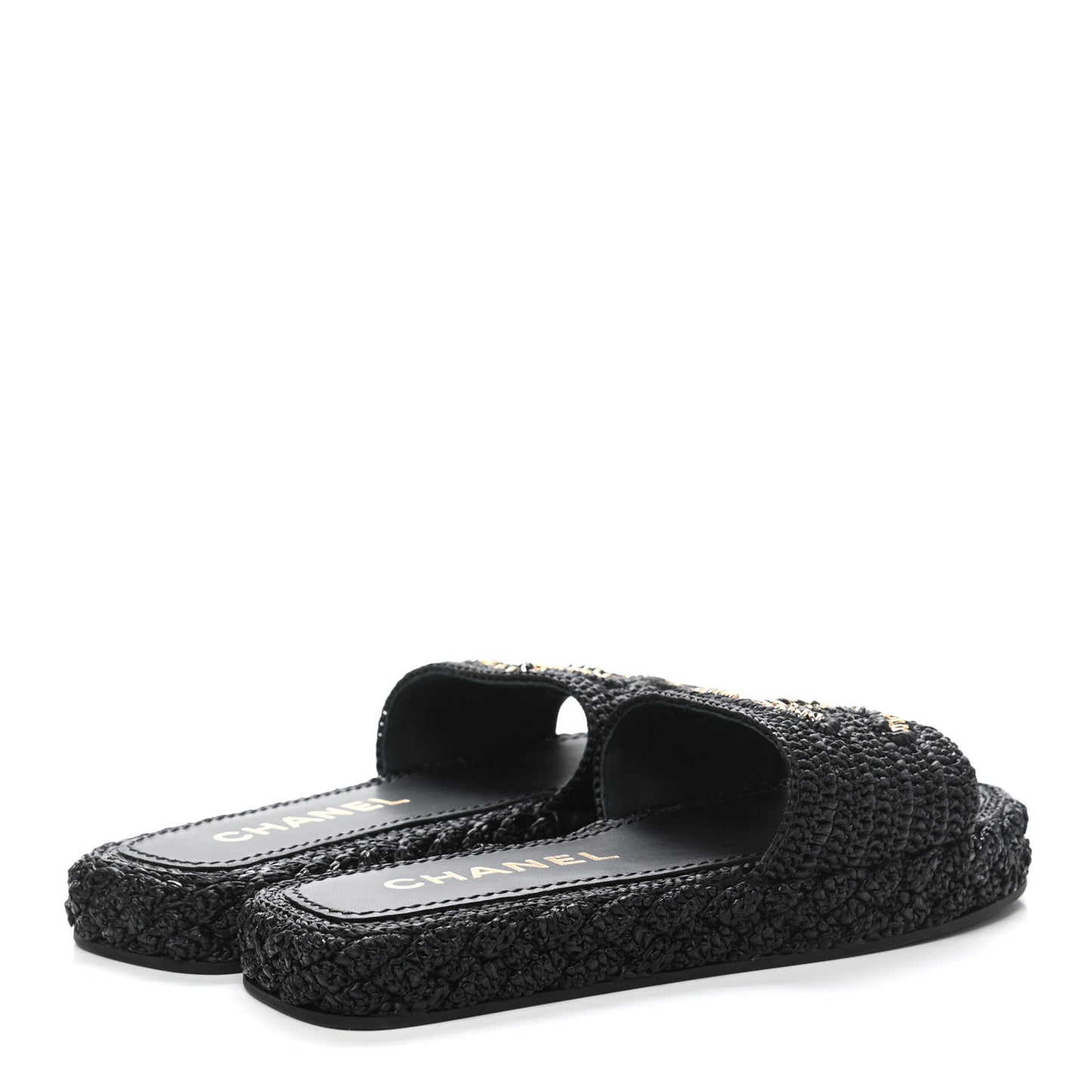 Cord Braided CC Mules 37 Black