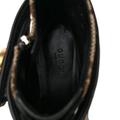Gucci Flores Calfskin Monogram Maxi GG Nappa Matelasse Double G 40mm Ankle Boots 38.5 Black Camel Ebony 8 of 10