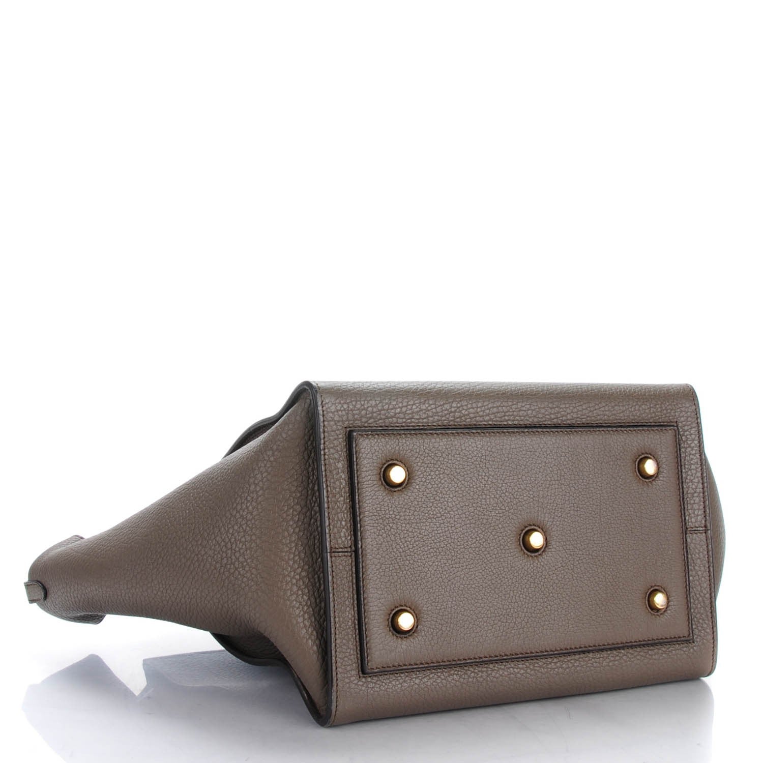 Celine Crisped Calfskin Small Tie Knot Tote Dark Khaki 5 of 8